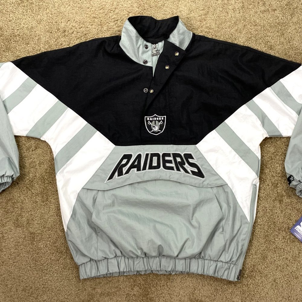 LAS VEGAS RAIDERS NFL Starter Half Zip Pull Over Jacket  L XL 2X